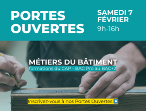 Portes Ouvertes métiers du Bâtiment BTP CFA Pays de la Loire à Saint-Brevin, Saint-Herblain, Angers, Le Mans et La Roche-sur-Yon le 7 février 2026.